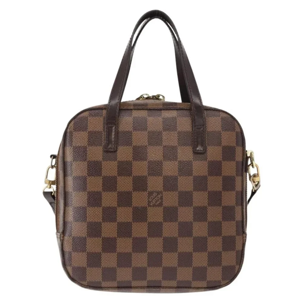 LOUIS VUITTON Damier Ebene Spontini Hand Bag SPO 2way M47500 LV Auth 155011